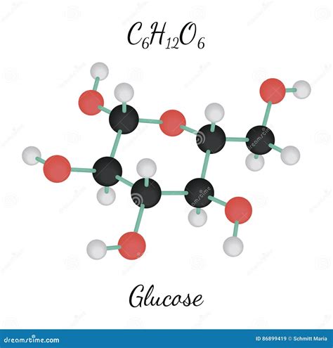 Molécula De La Glucosa C6h12o6 Ilustración Del Vector Ilustración De