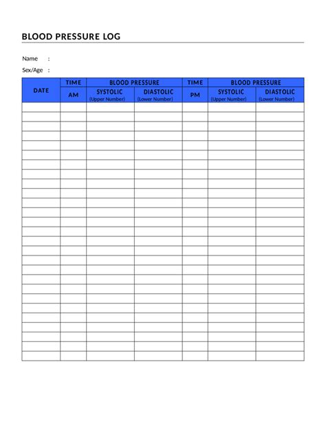 2024 Blood Pressure Log Chart Fillable Printable Pdf And Forms Handypdf