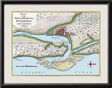 St Augustine Fl 1783 Vintage City Maps