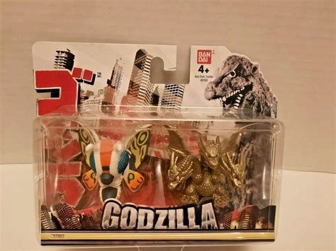 Godzilla Chibi Mothra And King Ghidorah Mini Figure 2 Pack Bandai New