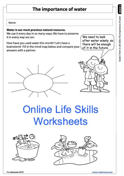 Grade 5 Online Life Skills Worksheet The Importance Of Water For More
