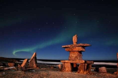 Inukshuk Northern Lights Arctic Lights Aurora Photography