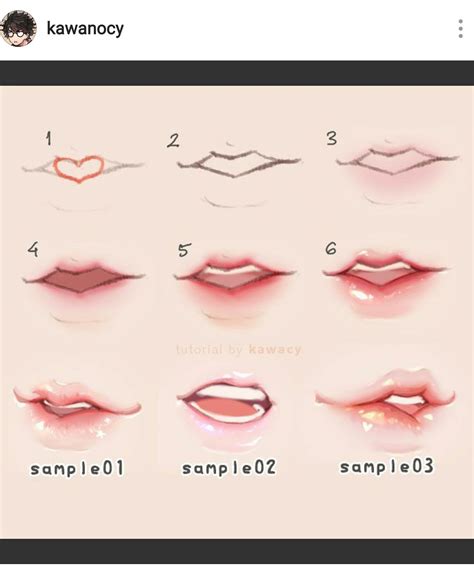 14 Anime Cute Lips Drawing Background