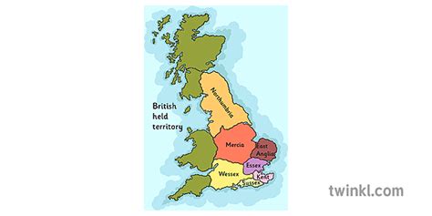7 Kingdoms Of Anglo Saxon Britain Illustration Twinkl