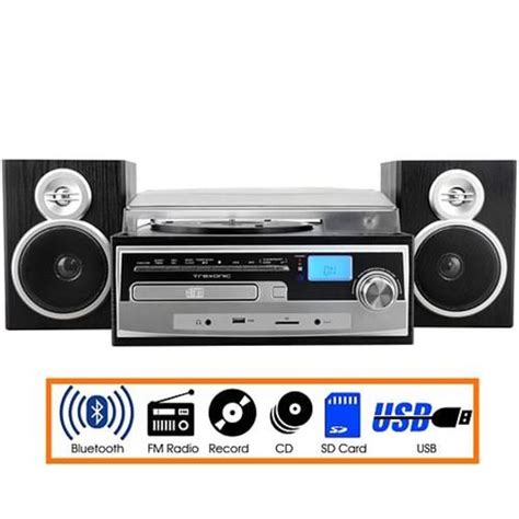 Powered By Businesstrexonic 3 Speed Vinyl Turntable Home Stereo System