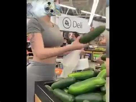 Hot Woman In Face Mask Buying Cucumbers Youtube