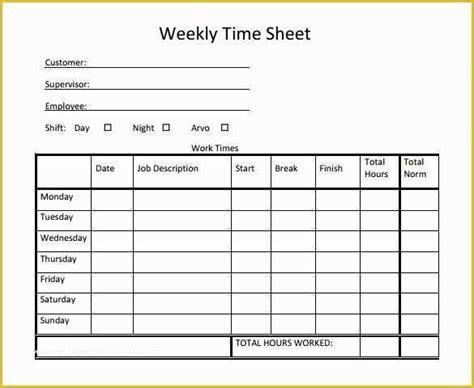Free Excel Biweekly Timesheet Template Of Weekly Timesheet Templates