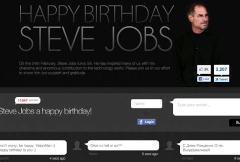 Thousands Wish Steve Jobs Happy Birthday On Web Site