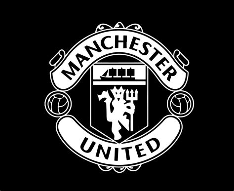 Manchester United Football Club Logo Symbol Black And White Design