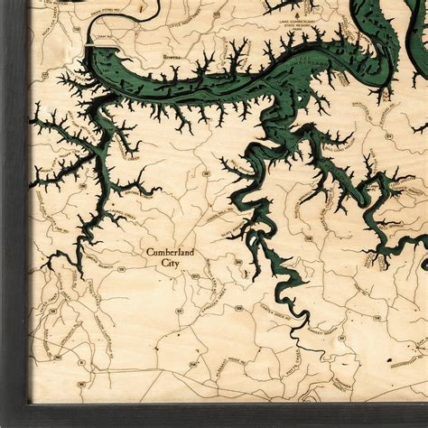 Lake Cumberland Wooden Map Art Topographic 3d Chart