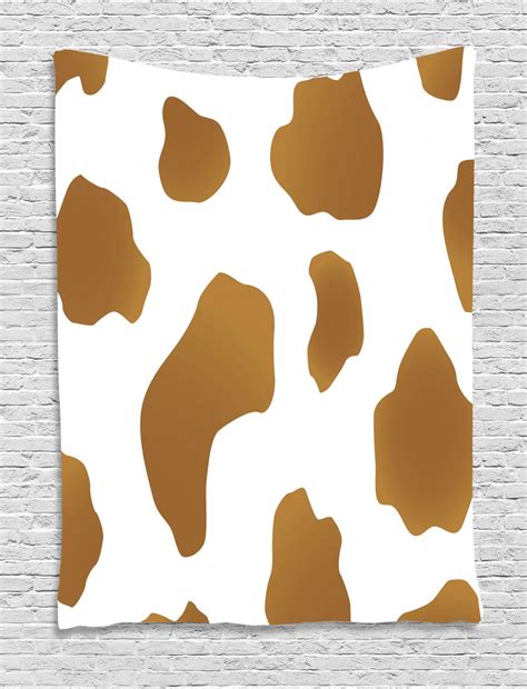 Cow Print Tapestry Brown Spots On A White Cow Skin Abstract Art Cattle