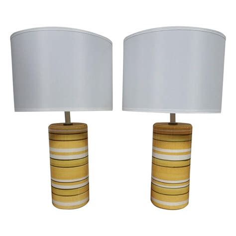 Pair Of Italian Mid Century Ceramic Table Lamps For Sale At 1stdibs