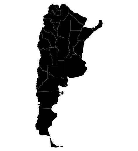 Argentina Mapa Mapa De Argentina En Administrativo Regiones En Negro Color 35332816 Png