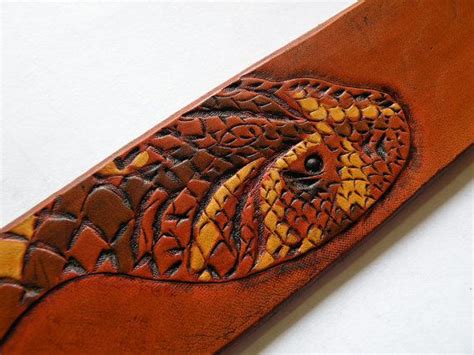 Leather carving tooling how to carve a longhorn skull pattern design. Snake belt, tooled leather belt | Leather tooling, Leather ...