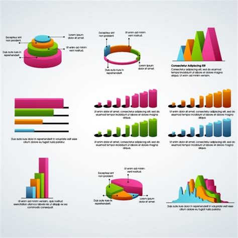 Gráficos Coloridos Com Desenhos Diferentes Para Infográficos Vetor