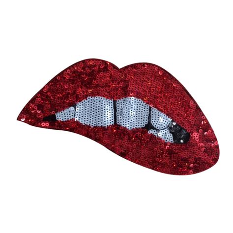 Lips Patches For Clothes Stickers T Shirt Embroidery Pegatinas Tela Red