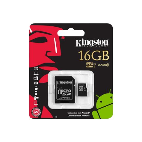 Kingston Flash Memory Card Microsdhc To Sd Adapter Included 16 Gb