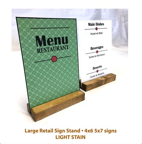 Display Menu Stand Rustic Card Holder Display Sign Stand A6 A5 A4