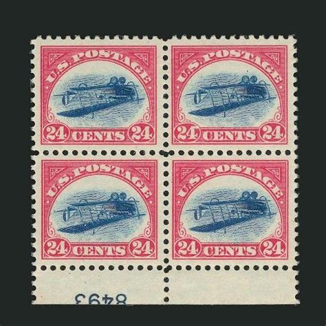 Inverted Jenny Plate Block Sets Us Stamp Record Rare Stamps Postage