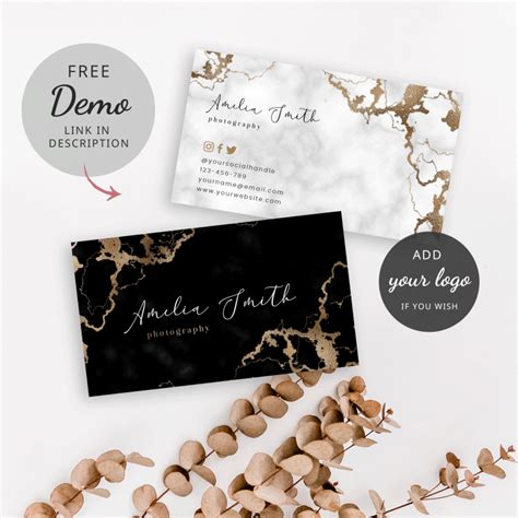 The standard us business card size is 3.5 x 2 (or 2 x 3.5 for vertical cards). Business Card Size Template - Marble & Faux Gold Effect - Customizable