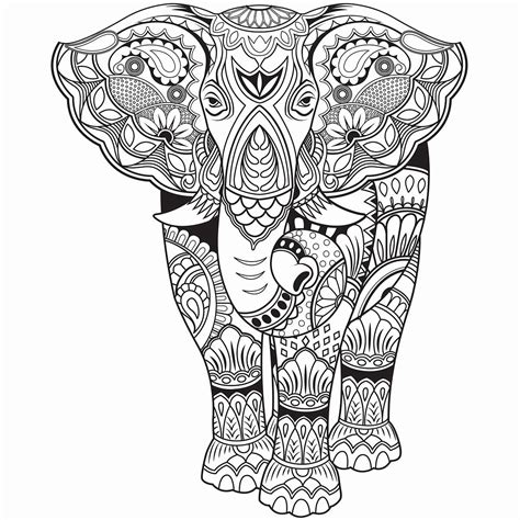 Elephant Coloring Page For Adults Luxury Elephant Zentangle In 2020