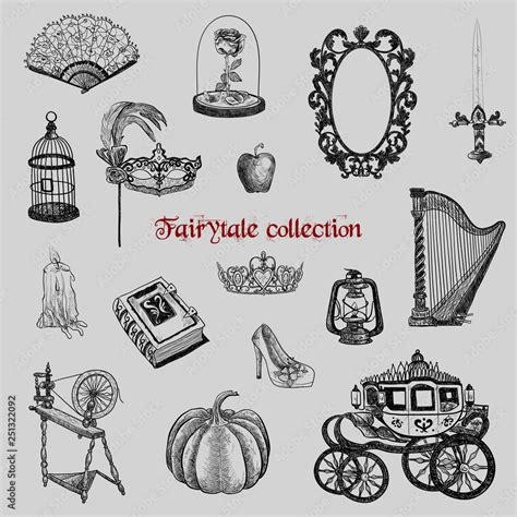 Fairytale Collection A Set Of Magic Items Vector Graphic Illustration