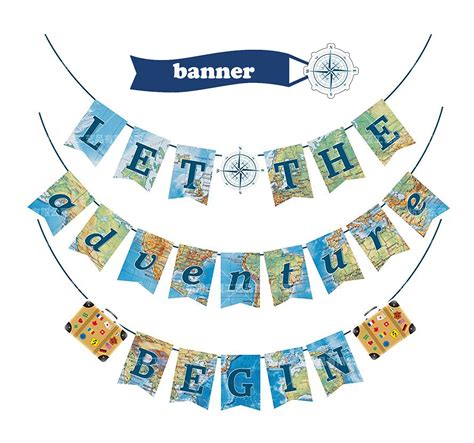 Buy Let The Adventure Begin Banner Banner For Travel Party Bon Voyage