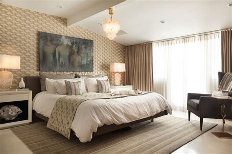 Hollywood Hills Midcenturymodern Master Bedroom Geometric Wallpaper