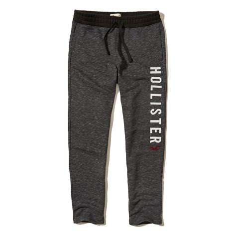 Lyst Hollister Graphic Straight Leg Sweatpants In Gray For Men