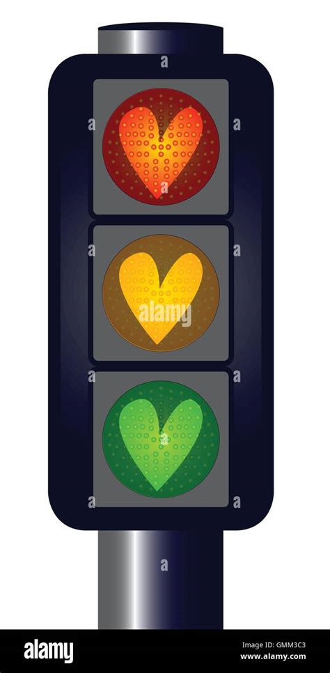 Traffic Light With Hearts Stock Vector Images Alamy
