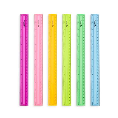 Blue Summit Supplies 12 Plastic Shatterproof Rulers Assorted Colors