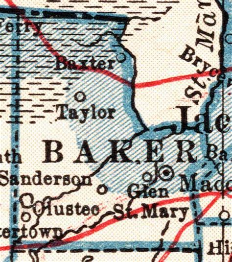 Map Of Baker County Florida 1921