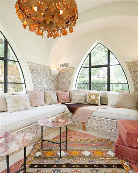 Pink Hued Sunroom In A Moroccan Inspired Dallas Tx Residence Photo By