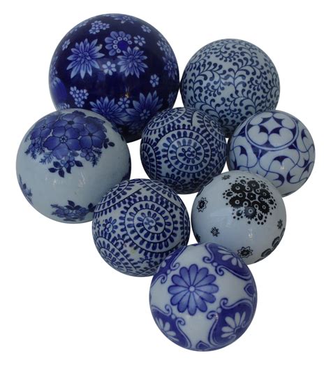 Hand Painted Decorative Ceramic Balls Set Of 8 Chairish