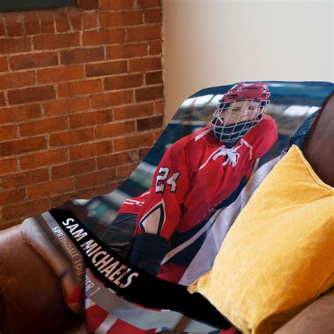 Hockey Premium Blanket Custom Hockey Player Photo Chalktalksports