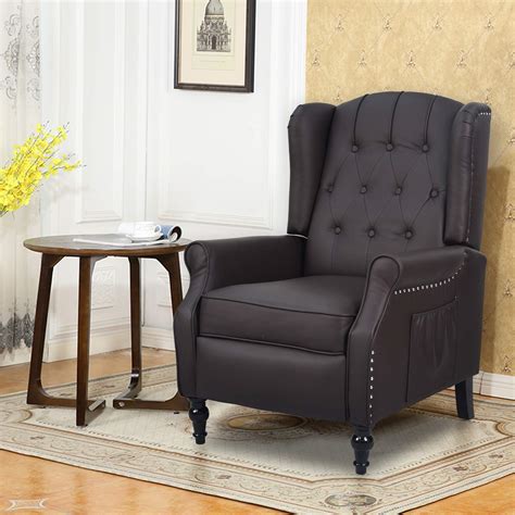 buy apepro tufted wingback chair arm chair accent chair recliners vintage style pushback fabric