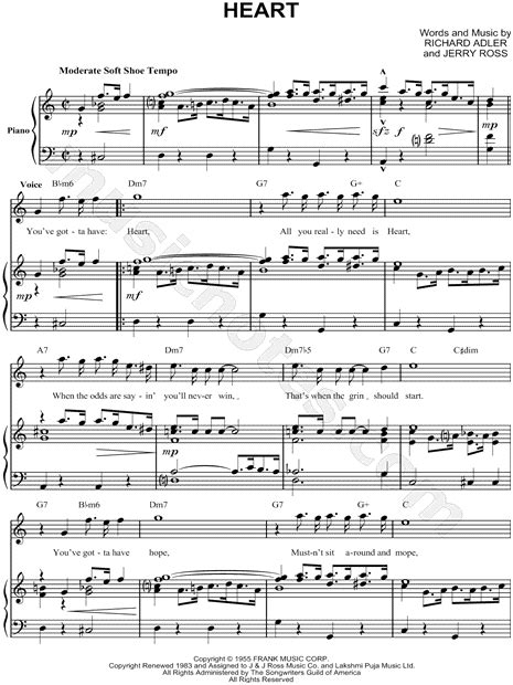 heart from damn yankees sheet music in c major transposable download and print sku