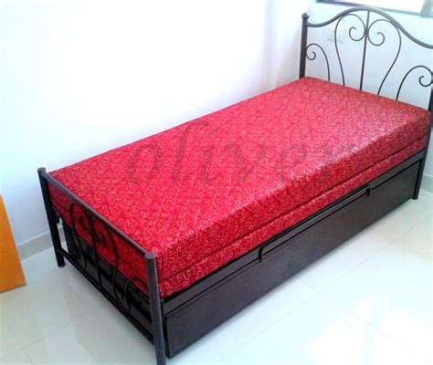 Mild Steel Black Single Convertible Double Bed Rs Piece Oliver