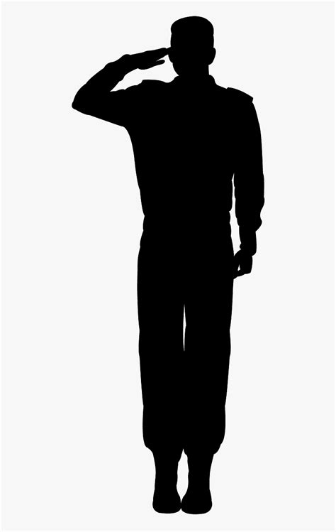 Army Soldier Salute Silhouette Hd Png Download Kindpng