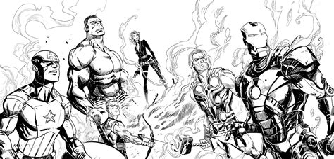 Marvel Comic Characters Outline Images Avengers Coloring Pages