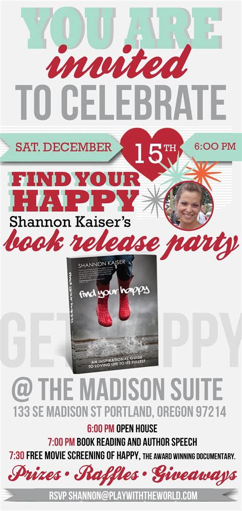 Pin By Shannon Kaiser On Find Your Happy Book Launch Party Book