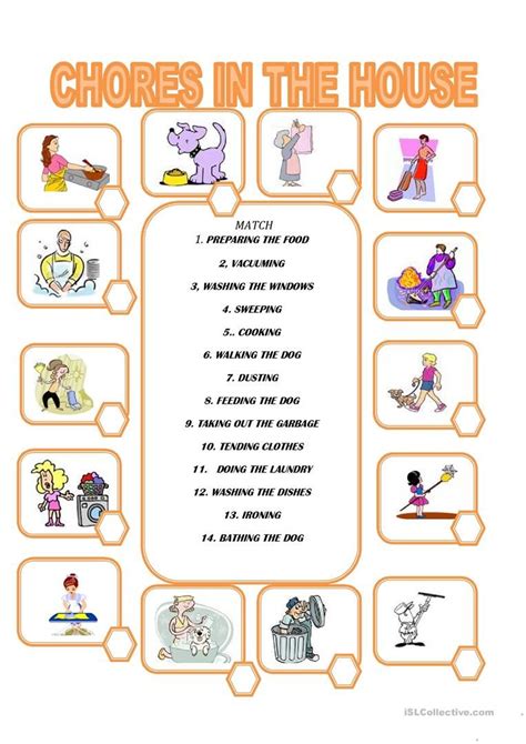 Chores In The House Kindergarten Worksheets Chores Worksheets