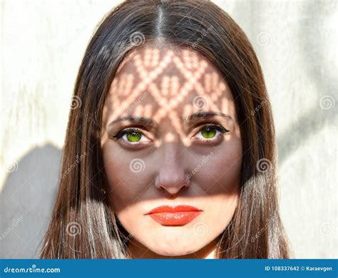 Fashion Beauty Portrait Of A Woman With Green Eyes Stock Photo Image