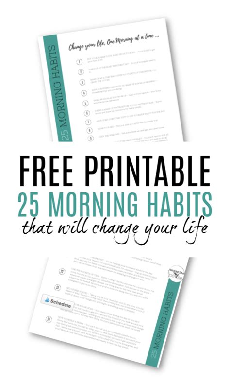 Make Mornings Easier With These 25 Simple Habits A Free Printable