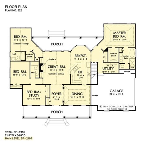 Choose the best floor plan for your 4bhk house from our range of options. Classic Country Home Plans - One Story Ranch Houseplans