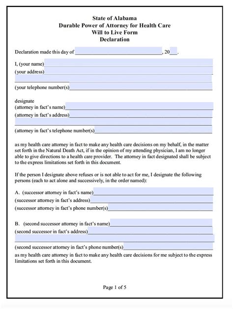 What rights does a durable power of attorney have. Alabama Medical Power of Attorney Form - Power of Attorney ...