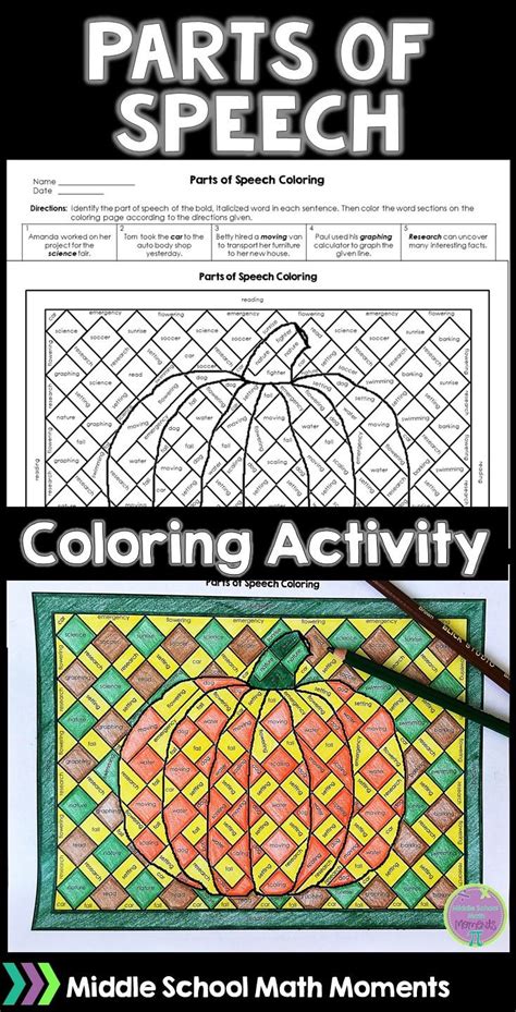 Fall Coloring Page Parts Of Speech Coloring Parts Of Speech Color