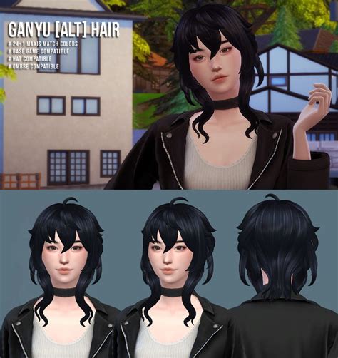 Ganyu Alt Hair Megukiru On Patreon Sims Hair Sims 4 Anime Sims