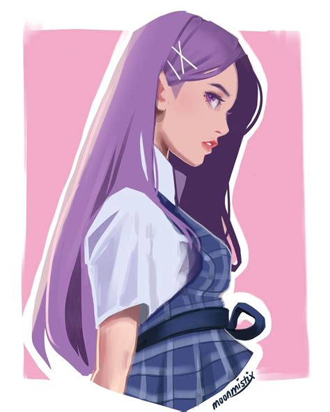 Aesthetic Anime Girls With Purple Hair Wallpaperin