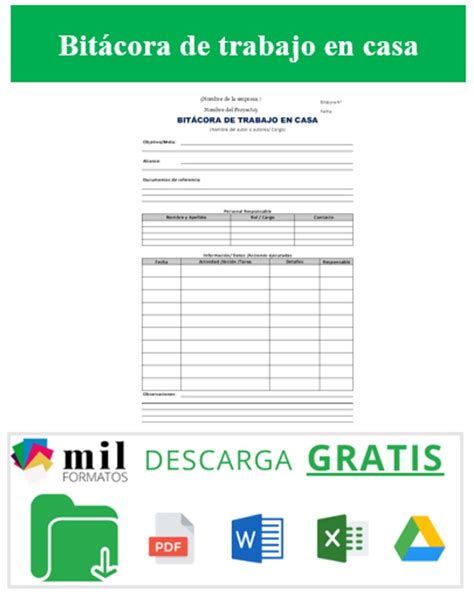 Bitacora De Obra Ejemplos Y Formatos Excel Word Y Pdfs Descarga Images